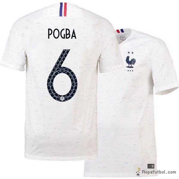 Camiseta Francia Replica Segunda Ropa Pogba 2018 Blanco